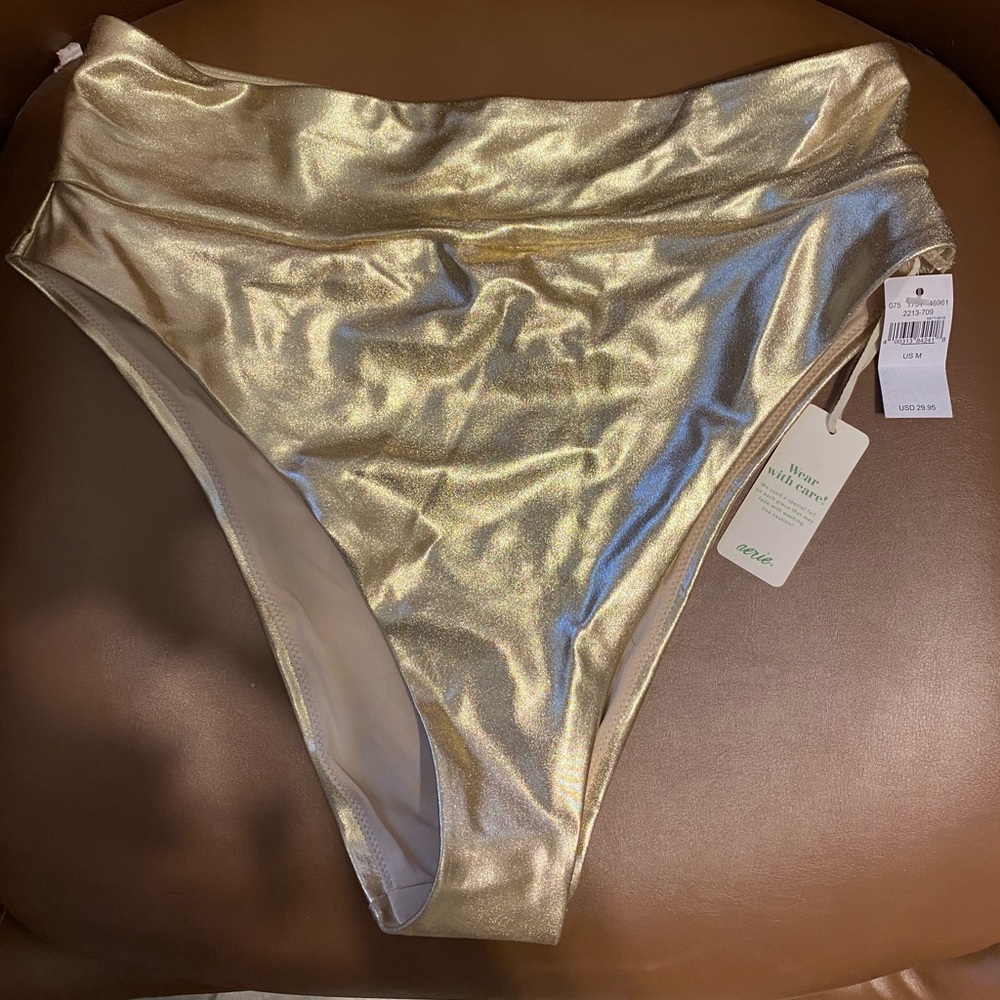 Gold Aerie Bathing Suit Bottoms